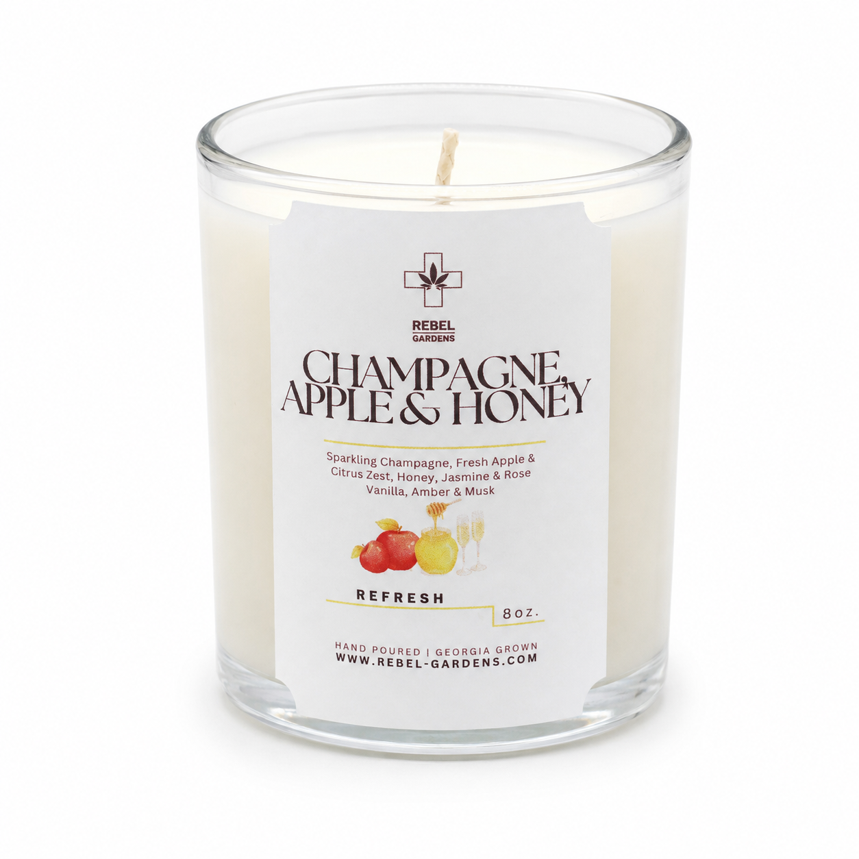 Champagne Apple & Honey | Hemp Candle 8oz