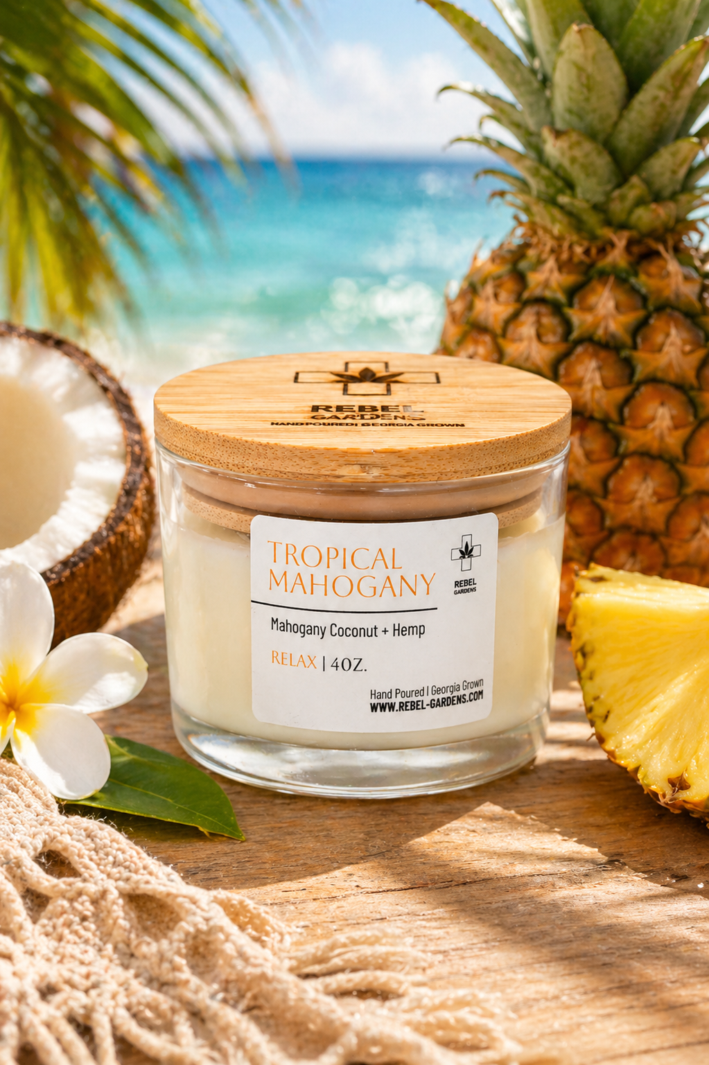 Tropical Mahogany Hemp Candle