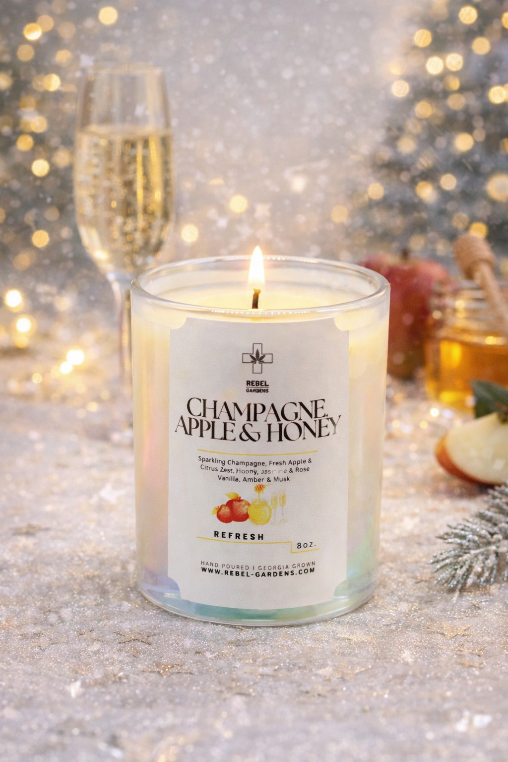 Champagne Apple & Honey | Hemp Candle 8oz
