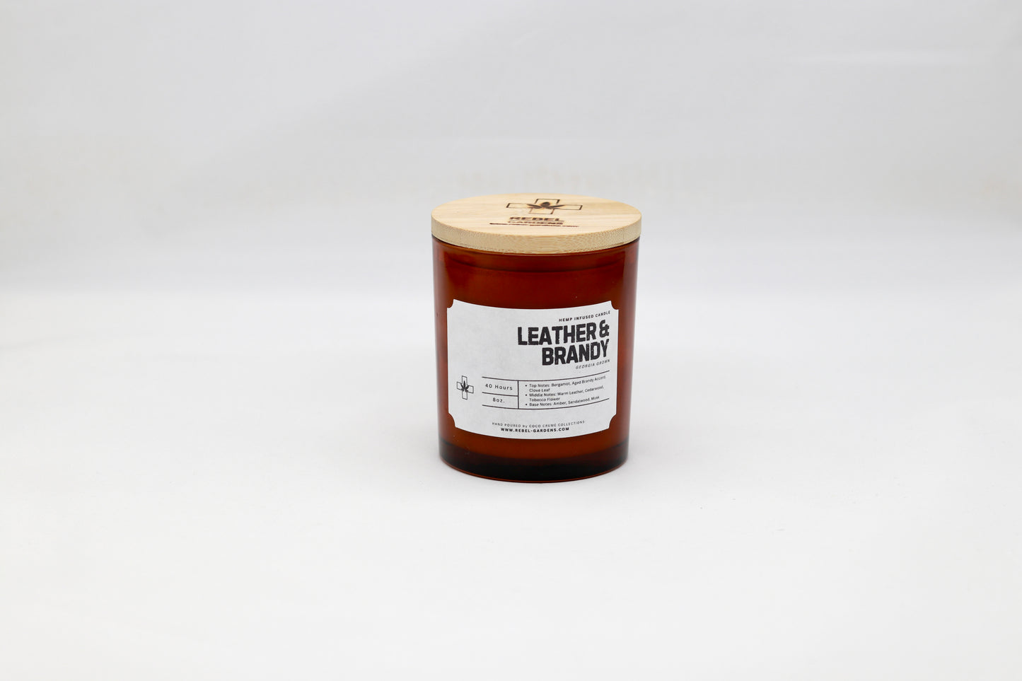 Leather & Brandy Hemp Candle 8oz